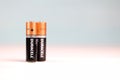 Duracell batteries on white background. Duracell is an American brand of batteries and smart power solutions manufactured by