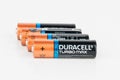 Duracell Turbo Max alkaline AA battery.