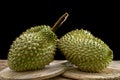 Durain the King of fruits on wooden background