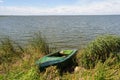 Duralumin fishing boat on the lake Royalty Free Stock Photo