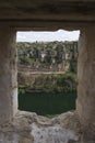 DuratÃ¯Â¿Â½n river view from a window in ruins Royalty Free Stock Photo