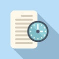Duration of deadline document icon flat vector. Contract overtime Royalty Free Stock Photo