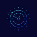 Duration icon, thin line vector