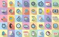 Duration icons set flat vector. Future time Royalty Free Stock Photo