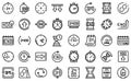 Duration icons set outline vector. Future past Royalty Free Stock Photo
