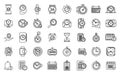 Duration icons set outline vector. Future time Royalty Free Stock Photo