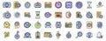 Duration icons set vector color line Royalty Free Stock Photo