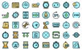 Duration icons set vector flat Royalty Free Stock Photo
