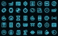 Duration icons set vector neon Royalty Free Stock Photo
