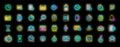 Duration icons set vector neon Royalty Free Stock Photo