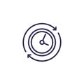 Duration line icon, time vector