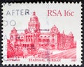 Durban City Hall in vintage stamp Royalty Free Stock Photo