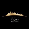 Durban South Africa city skyline silhouette black background Royalty Free Stock Photo