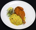 Durban style chicken with oporto rice Royalty Free Stock Photo