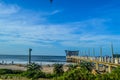 Durban Ushaka beach pier along golden mile beach in South Africa Royalty Free Stock Photo