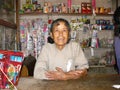 A woman in a shop in Durbar Square, Patan, Kathmandu, Nepal Royalty Free Stock Photo