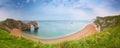 Durdle Door at the beach on the Jurassic Coast of Dorset Royalty Free Stock Photo