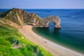Durdle Door at the beach on the Jurassic Coast of Dorset Royalty Free Stock Photo