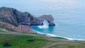 Durdle Door at the Jurassic coast in England - aerial view Royalty Free Stock Photo