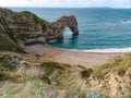 Durdle door limestone arch on dorset jurassic coast