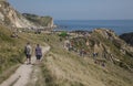 Durdle Door - the meadows and cliffs.