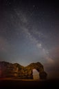 Durdle Door and the Milky way Royalty Free Stock Photo