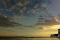 Durdle door - sunset - tourist place Royalty Free Stock Photo