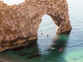 durdle door nature coastline coast sea special landscape dorset south tourists tourism rowing Royalty Free Stock Photo