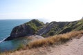 Durdle Door, one of the Jurassic Coast`s most iconic landscapes during summer season Royalty Free Stock Photo