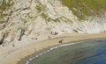 Durdle Door, one of the Jurassic Coast`s most iconic landscapes during summer season