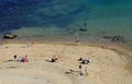 Durdle Door, one of the Jurassic Coast`s most iconic landscapes during summer season