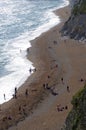 Durdle Door, one of the Jurassic Coast`s most iconic landscapes during summer season