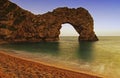 Durdle Door sea arch during the sunset Royalty Free Stock Photo