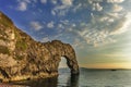Durdle door - sunset - turist place Royalty Free Stock Photo