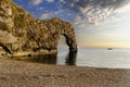 Durdle door - sunset - turist place Royalty Free Stock Photo