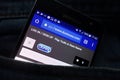 Durex website displayed on Samsung smartphone hidden in jeans pocket