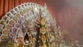 Durga idol during Sandhi Puja, the sacred juncture of Ashtami, eighth day and Nabami, nineth