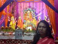 Durga Pooja in progress inside a pandel
