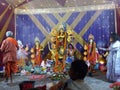 Durga Pooja in progress inside a pandel