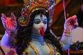 Durga puja background image. Sculpture of maa durga or maha kali. A sculpture made by the artist