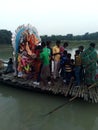 Durga puja bisarjan In Khari River