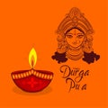Durga puja celebration in india happy navratri creative vector illustration
