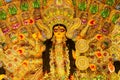 Idols of Hindu Goddess Maa Durga during the Durga Puja festival