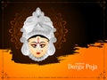 Durga puja festival background with beautiful devi face Royalty Free Stock Photo