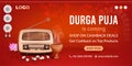 durga puja festival offer banner design navratri sale banner template