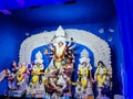 Durga Puja Festival in West Bengal, India. Durga Idol. Durga Pratima.