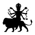 Durga silhouette traditional religion spirituality