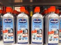 Durgol universal power descaler bottles on store shelf Royalty Free Stock Photo