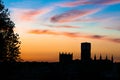Cathedral silhouette with sunset Royalty Free Stock Photo