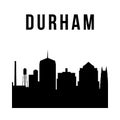 Durham city skyline simple silhouette.